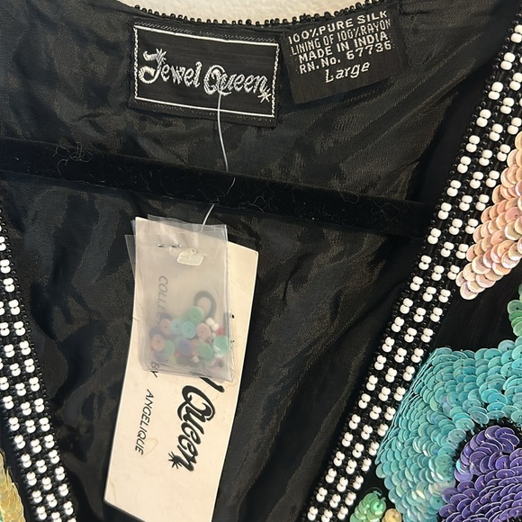 Vintage hand made Sequin and beaded jacket blazer size Large NWT - Picture 3 of 9